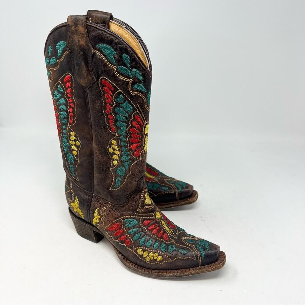 Corral Kids Boots with Colorful Embroidery